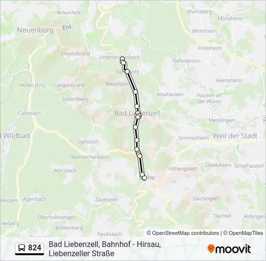 824 Bus Line Map
