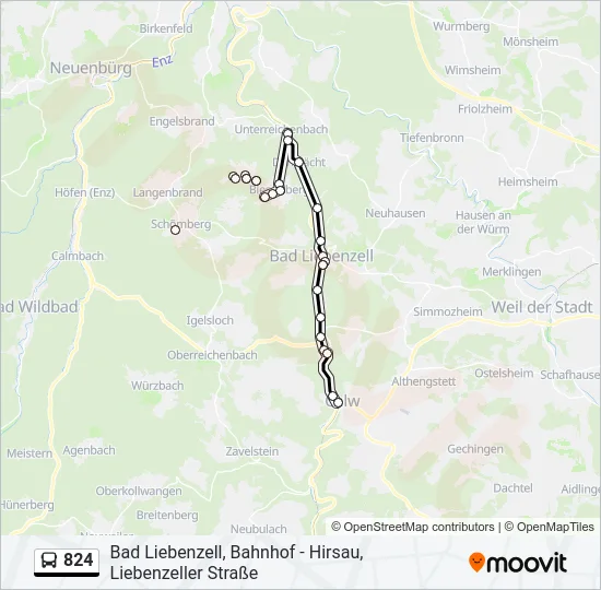 824 Bus Line Map