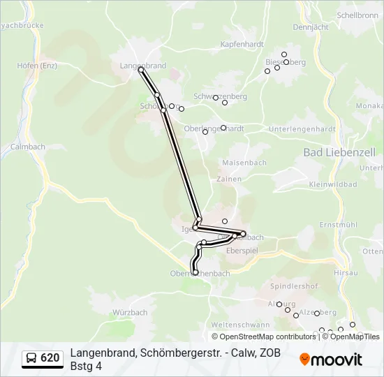 620 Bus Line Map