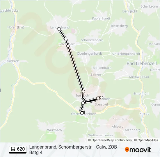 620 Bus Line Map