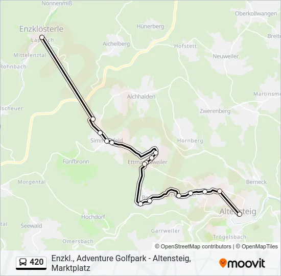 420 Bus Line Map