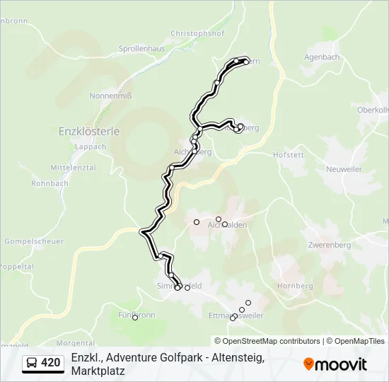 420 Bus Line Map