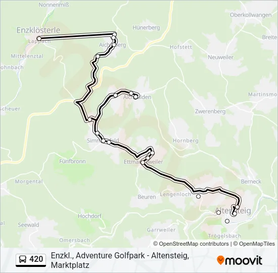 420 Bus Line Map