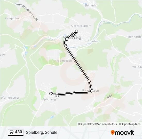 430 Bus Line Map