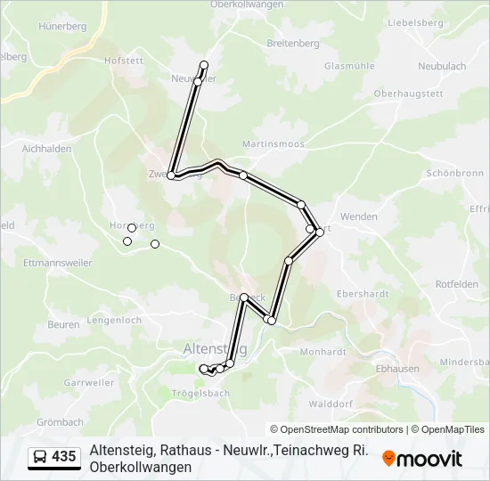 435 Bus Line Map