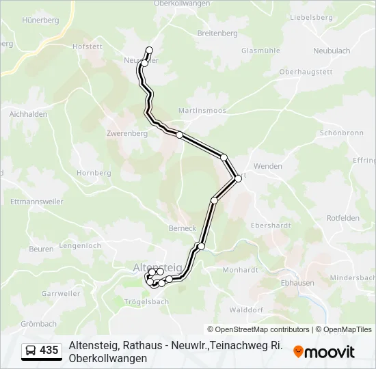 435 Bus Line Map