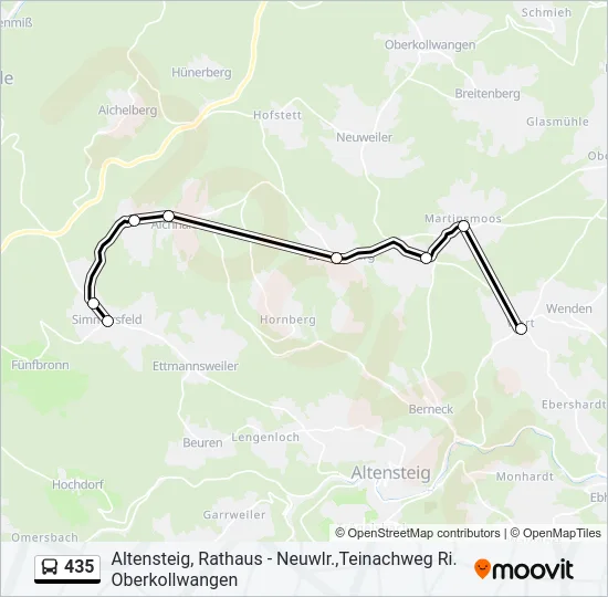 435 Bus Line Map