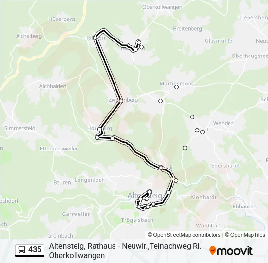 435 Bus Line Map