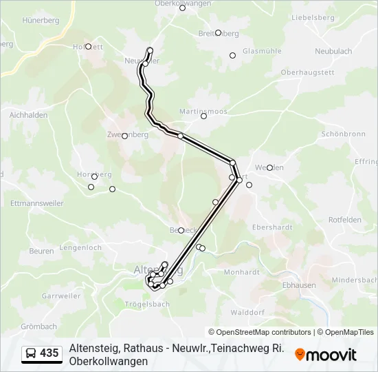 435 Bus Line Map
