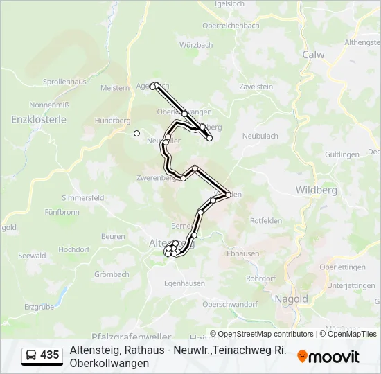 435 Bus Line Map