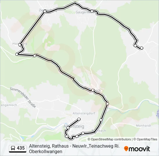 435 Bus Line Map
