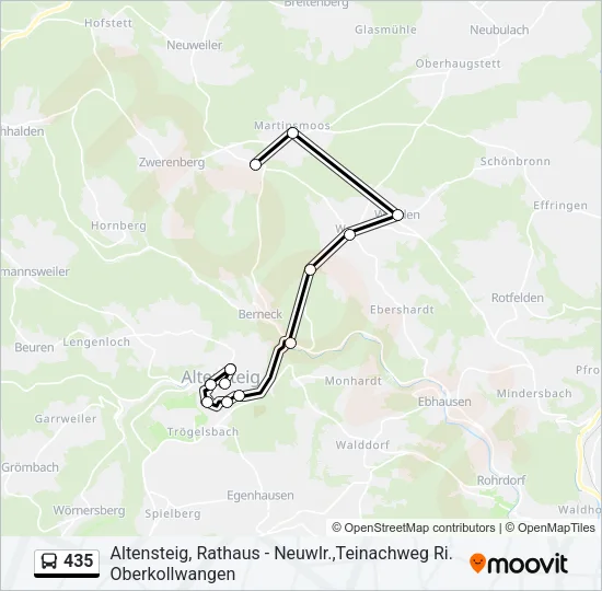 435 Bus Line Map