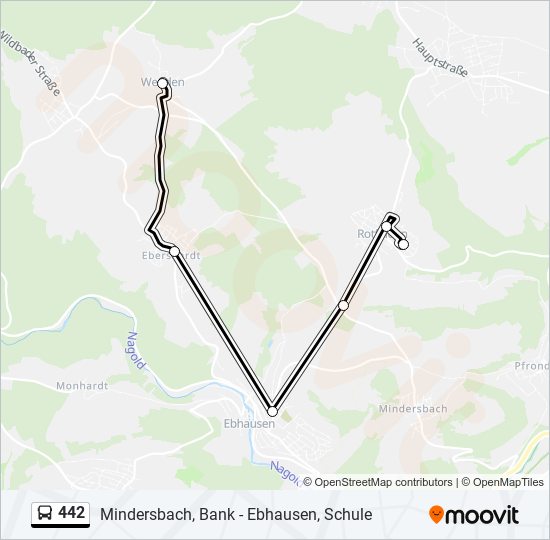 442 bus Line Map