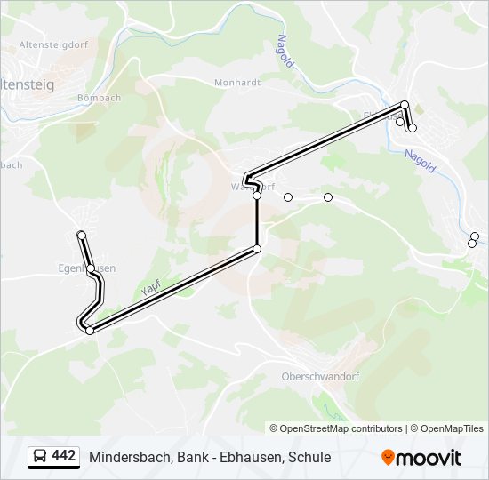 442 bus Line Map