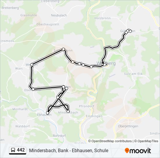 442 bus Line Map