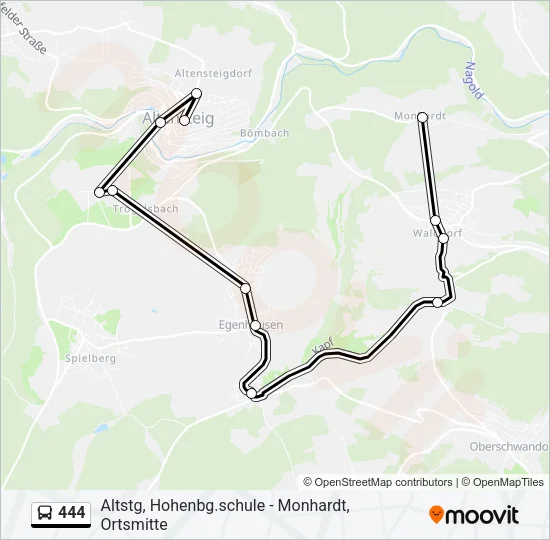 444 Bus Line Map