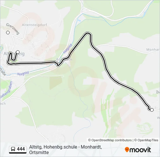 444 Bus Line Map