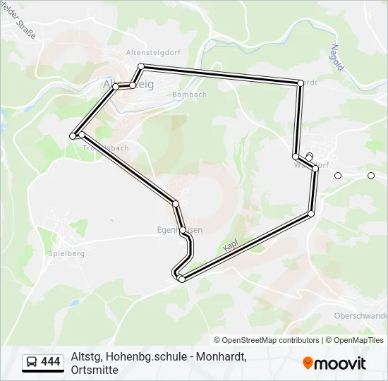 444 Bus Line Map