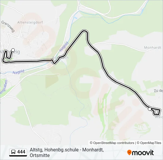 444 Bus Line Map