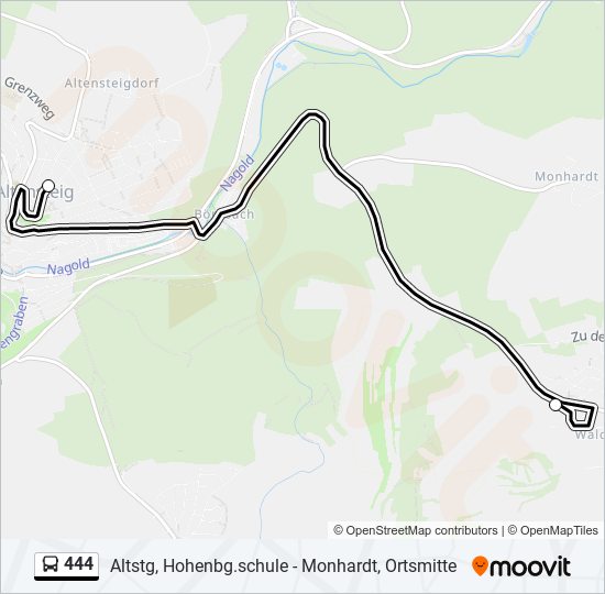 444 bus Line Map