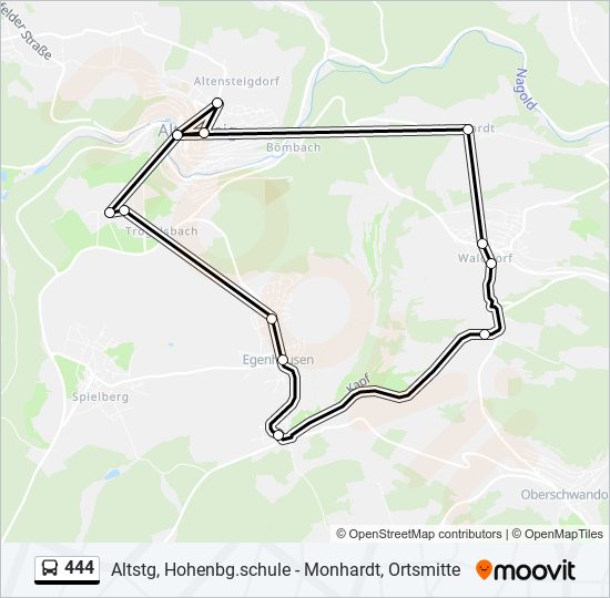 444 bus Line Map