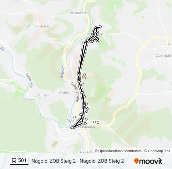 501 Bus Line Map