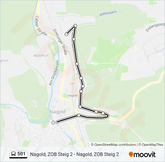 501 Bus Line Map