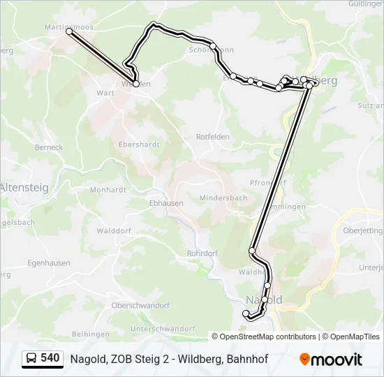 540 Bus Line Map