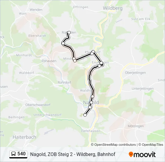 540 Bus Line Map