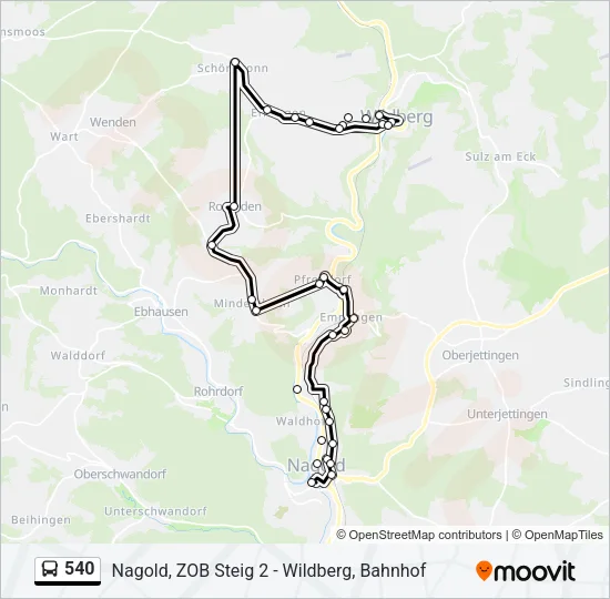 540 Bus Line Map