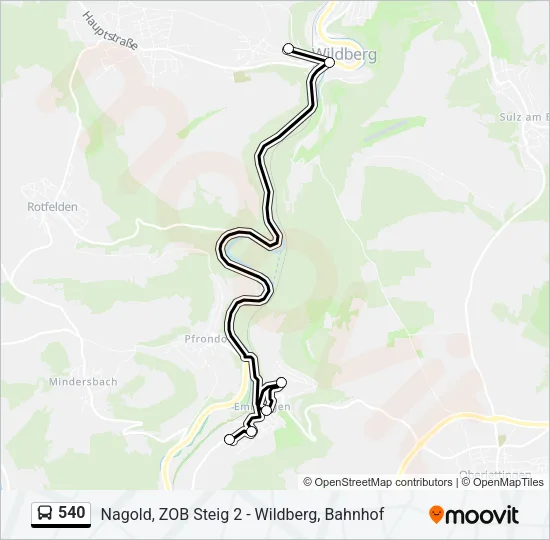 540 Bus Line Map