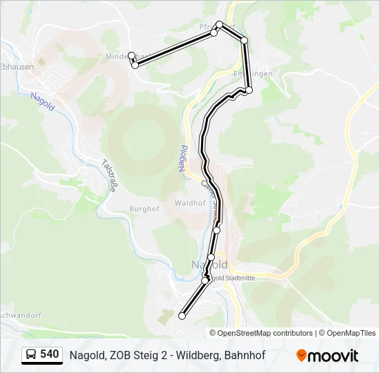 540 Bus Line Map