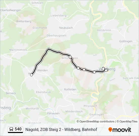 540 Bus Line Map