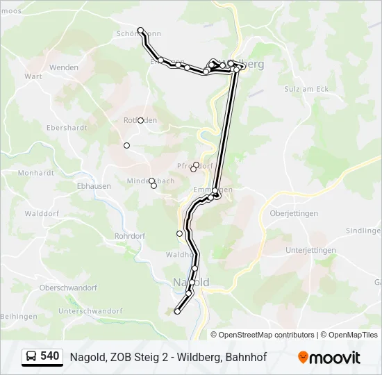 540 Bus Line Map