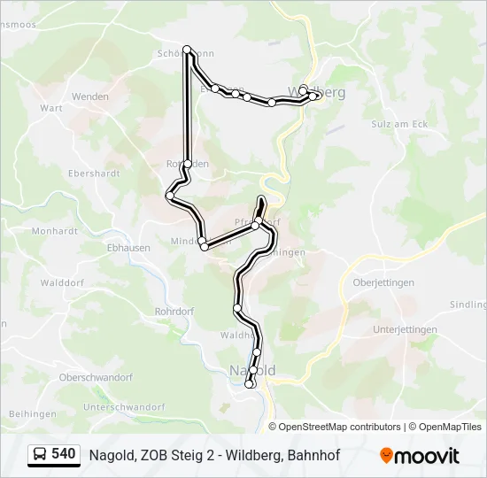 540 Bus Line Map
