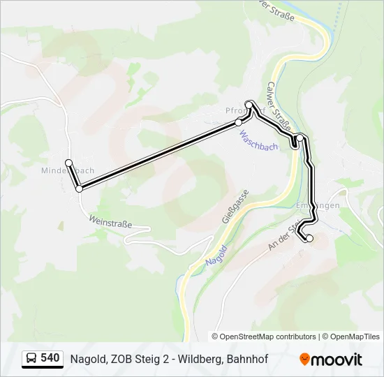 540 Bus Line Map
