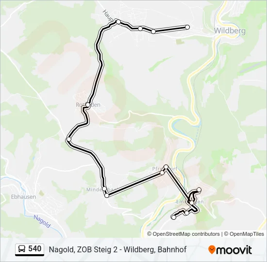 540 Bus Line Map