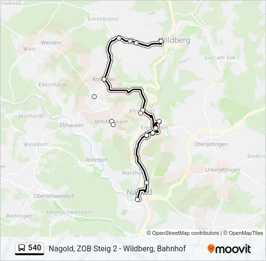 540 Bus Line Map