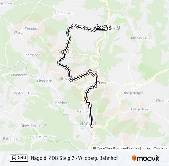 540 bus Line Map