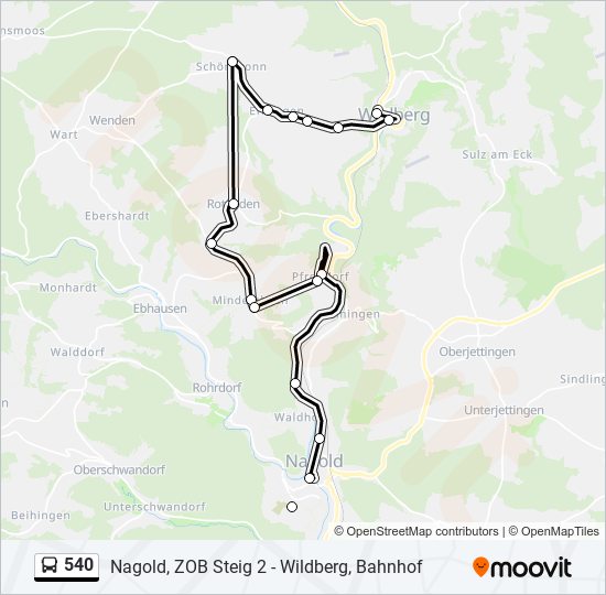 540 bus Line Map