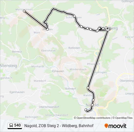 540 bus Line Map