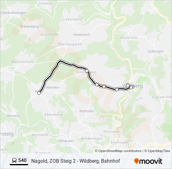 540 bus Line Map