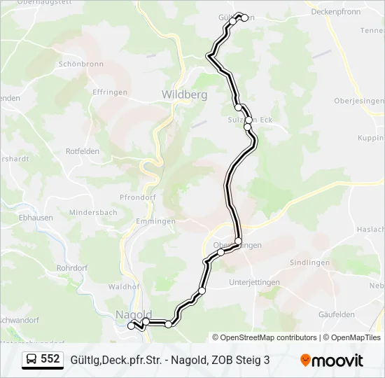 552 Bus Line Map