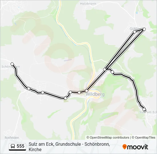 555 Bus Line Map