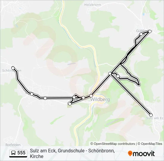 555 Bus Line Map