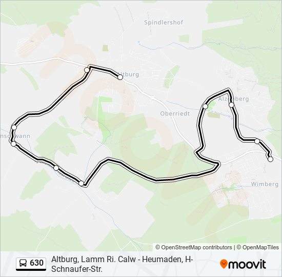 Автобус 630: карта маршрута