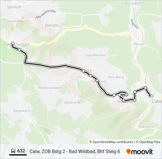 632 Bus Line Map