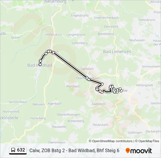 632 Bus Line Map