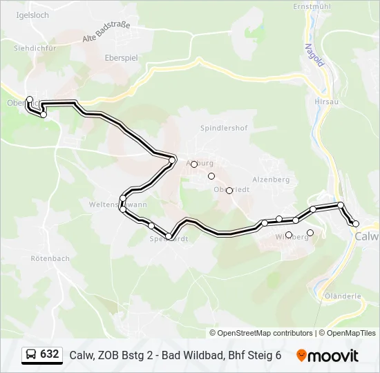 632 Bus Line Map