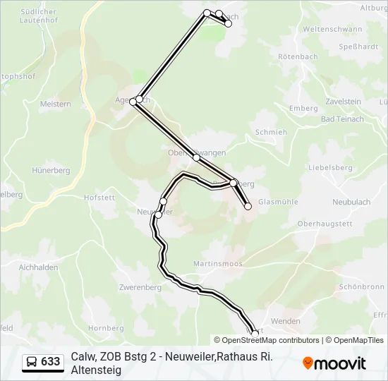 633 Bus Line Map